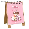 Life Planning Desk Calendar 2023-2024 Cute Animal Mini Desk Calendar Daily Schedule for Office School Classroom Supplies Twin-wire Binding. 