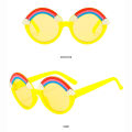 Girls Children Colorful Eye Lenses Baby Shades Boys Yellow Eyeglasses Driver Round Sunglasses Kids Rainbow Sun Glasses. 
