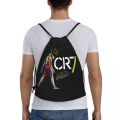 Cr7 Cristiano Ronaldo Signature Drawstring Bags Sports Backpack Gym Sackpack Football String Bag for Cycling. 