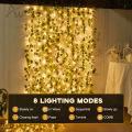 Auoyo 2M / 5M Fake Vines with 20 / 50 LED  Outdoor String Lights Artificial Plants Patio Decor Hanging Fake Ivy Greenery Garland Plants Fake Leaves For Balcony Decor / Outdoor Wall Decor / Garden Decor / Party. 