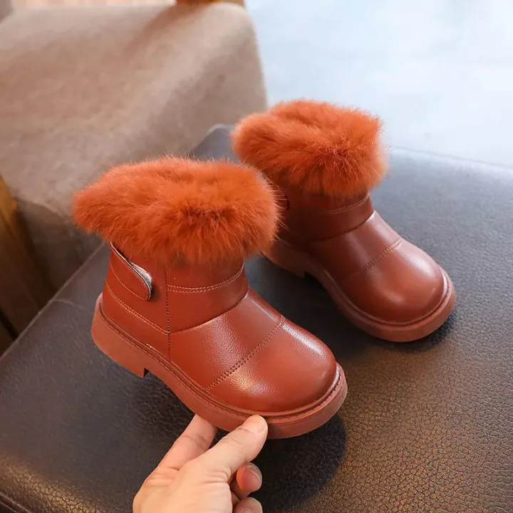 Children's%20Snow%20Boots%20for%20Boys%20Girls%20Winter%20New%20British%20Style%20Warm%20Chelsea%20Boots%20Short%20Boots%20Fluffy%20Plush%20Soft-soled%20Snow%20Boots%20-%20Image%202