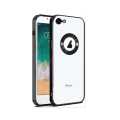 iPhone 7/8  Luxury Transparent Logo Hole Case with lens Protector. 