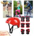 SuperRide Skating Helmet Kit Kids Skating Protective Gear Set Helmet Knee Elbow Pads Wrist Guards for Roller Skate Skateboard Bike Adjustable Durable Ideal for Cycling Scooter 7pcs/set Kids Bike Helmet. 