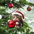 Christmas Cat Decoration 2023 Wall Car Party Kitty Ornament Holiday Cute Christmas Pendant Cat. 