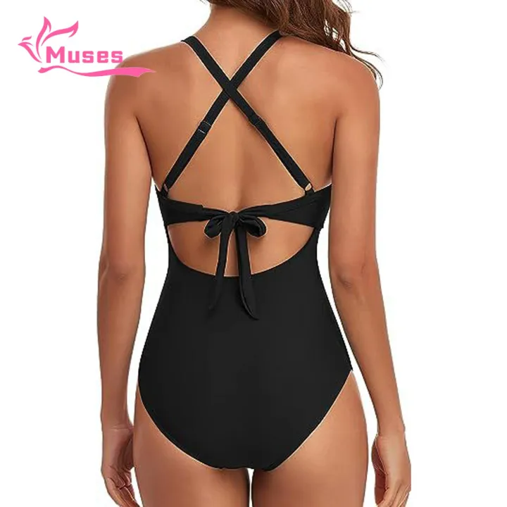 Muses Mall Women Monokini Swimsuit Halter One-piece Swimsuit for Women Slim Fit Beachwear with Hollow Out Design Quick Drying Stylish Perfect for Monokini