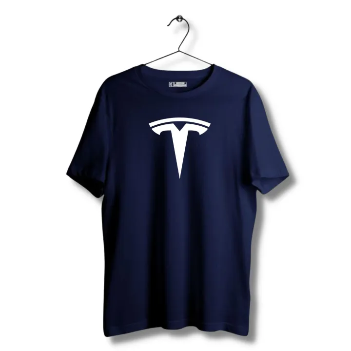 Tesla blue Tshirt  unisex  tees  designer tees  crew neck  silver white  red  blue  black