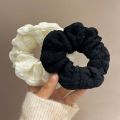 New Large Korean Puff Hair Loop Ruffle Design Vintage Headband No Harm Elastic Rubber Band Hair Ornament. 