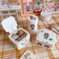Sweet Journal Mini Desktop Plastic Storage Box For Stickers Clips Cotton Pad Accessories INS Button Storage Box. 