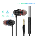 VITOG For Xiaomi Redmi Phone C33 Professional Metal Wired Earphone 3.5mm Heavy Bass Stereo In Ear Headphone Sport Headsets with Mic 5 Colors. 