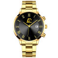 【ZIME】Fashion Mens Gold Stainless Steel Watches Luxury Minimalist Quartz Wrist Watch Men Business Casual Calendar Watch Reloj Hombre. 