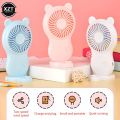 Cartoon Bear-shaped Fan Handheld Mini Fan Portable Pocket USB Charging Fan Summer Air Cooler Outdoor Travel Fan. 