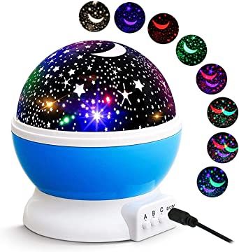 Sky 360 Rotating Star Lamp Advanced 3D LED Star Master Smdl Dream / Projection Night Light Decoration Party / Children Kids BABY & Adults Sleep Romantic Led Projection with Colors and USB Cable Lamp