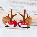 I Love Dad 2Pcs/Set Christmas Baby Hair Clips For Girls Antlers Santa Claus Kids Hairpins Children Barrettes Baby Hair Accessories Headwear. 