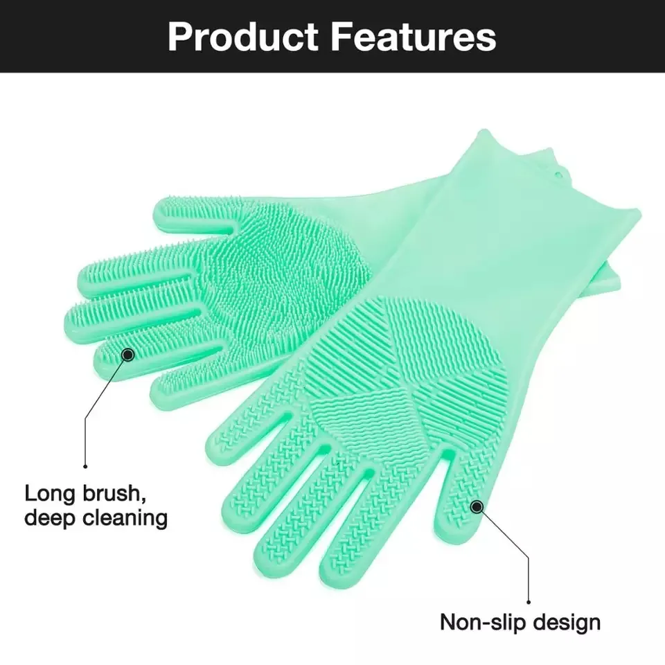 Max Home Magic Silicone Dish Washing Hand Gloves for Cleaning