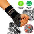 Copper Wrist Support Professional Gym Wristband Sport Safety Compression Glove Gym Wrist Guard Arthritis Sleeve Palm Hand Bracer. 