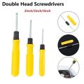 2in1 Double Head Screwdrivers Small Portable Screw Driver Yellow Handle Repair Hand Tools. 