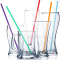 100Pcs Disposable Plastic Straight Drinking Straws Multi-Colored Striped Straws Party Event Alike Supplies. 