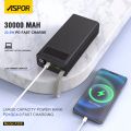 ASPOR A306 30000mAh Power Bank LCD display 22.5W and 20W PD Hot Selling. 