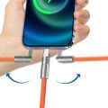 120W 6A Super Charge Cable TypeC Quick Charge Liquid Silicone Data Cable Type C Interface 180° Rotatable Cord for Samsung iPhone. 