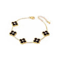 【Surprise Price】Direct selling titanium steel four-leaf clover bracelet diamond five-flower bracelet women's 18k furnace vacuum plating jewelry. 