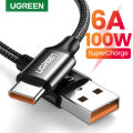 UGREEN 6A 100W Aluminum shell Nylon Type C Fast Charger USB Cable for Huawei P40/P40 Pro/P40 Pro+/ P30 Pro/P10/P10 Pro/P20//Mate 10/Mate 20 Pro /Mate 30/V10/V20 SuperCharge USB C Cable. 