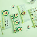 Cute Avocado Pencil Case Clear PVC Zipper Pen Bag Pouch School Stationery Supply. 