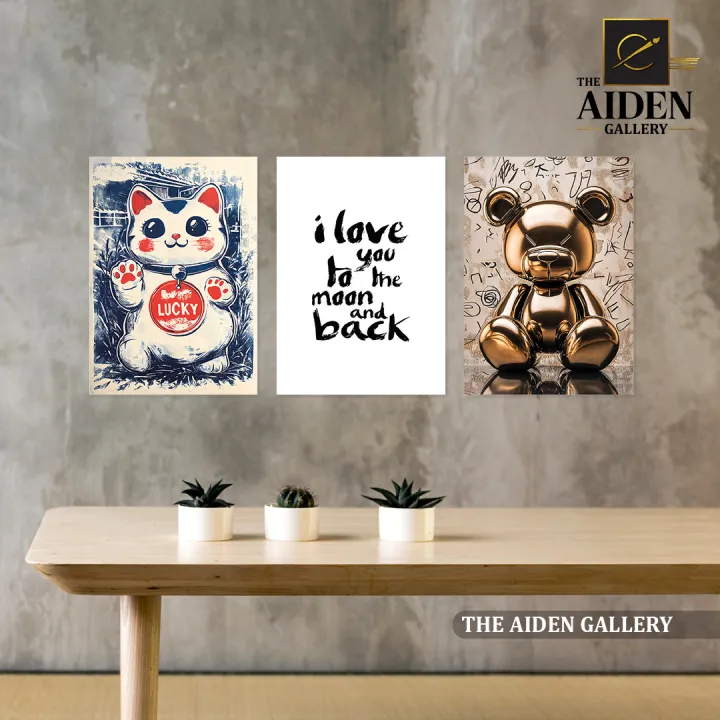 Set%20of%203%20A3%20Size%20(29.7x42cm)%20Unframed%20Poster%20Print%20Lucky%20Paws%20Cat,%20I%20Love%20You%20to%20the%20Moon%20and%20Back%20Quote,%20Gold%20Bear%20Brilliance%20Art%20Wall%20Arts,%20Wall%20D%C3%A9cor%20-%20Image%202