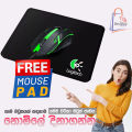 T-Wolf V1 Wired Gaming Mouse 1200DPI 7 Colors Breathing Backlight Ergonomic Home Office Mouse for Desktop Computer Laptop PC Free Mouse Pad. 