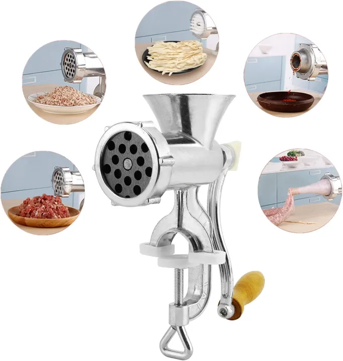 Meat%20Grinder%20Meat%20Mincer%20-%20Silver%20Manual%20Meat%20Mincers,Sausage%20Stuffer%20Hand%20Grinder,Hand%20Crank%20Mincer%20Grinding%20Machine%20Kitchen%20Tools%20for%20Ground%20Meat,Enema,Ramen,and%20Biscuit%20Making%20-%20Image%204