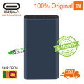 Xiaomi Branded Mi Power Bank 10000mAh 3 Portable Charger with 18W Fast Charging USB Type C + 2 USB outputs. 