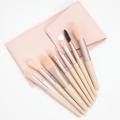 Set of 8 Pieces Small Makeup Brushes Cosmetics Professional Face Powder Foundation Blush Eyeshadow Makeup Brush Tool Travel Size Makeup Brushes Set with wallet size Pouch. 