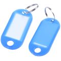 40 Pcs Key ID Label Tags Split Ring Keyring Keychain Blue. 