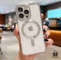 Original MagSafe Case For iPhone 16 15 14 13 12 11 Pro Max Plus SE 2020 Back Cover Wireless Charging Transparent Plating Silicone Soft Cover For Girls Boys Cute New. 