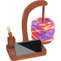 Portable Wooden Yarn Holder for Crocheting with Crochet Box Magnetic Rotation Yarn Spinner Multi-functional Wool Yarn Winder Knitting Accessories. 