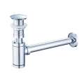 Bathroom Basin Bottle Trap Pop Up Stopper with Overflow,Sink Kit Siphon Waste P-TRAP Drain Chrome. 