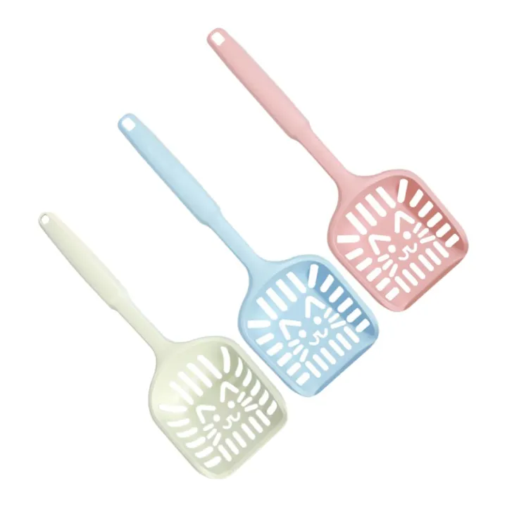 Cat Faced Plastic Large Cat Litter Scoop Pet Care Sand Waste Scooper Shovel Hollow Cleaning Tool Hollow Style Lightweight Durable Cat Shovel