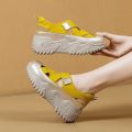 Spring Summer New Women's Shoes Height Increasing Thick Sole Hollow Wide Strap Student Korean Fashion Breathable Platform Sole Sports Sandals. 