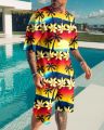 Hawaii Men's Clothing 2 Piece Set Sports Suit Oversized T-shirt Hip Hop Swimming Pants 3D Streetwear Casual Tracksuit. 