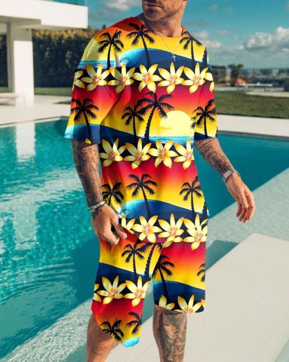 Hawaii%20Men's%20Clothing%202%20Piece%20Set%20Sports%20Suit%20Oversized%20T-shirt%20Hip%20Hop%20Swimming%20Pants%203D%20Streetwear%20Casual%20Tracksuit%20-%20Image%205