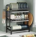 3 Layer Dish Rack 304 Stainless Steel Kitchen Storage Organizer with Modern Design. 