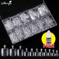 Monja 550Pcs/Box False Toe Nails Full Cover Foot Nail Tips Acrylic Clear Natural Fake Nails Uv Gel Extension Manicure Tool. 