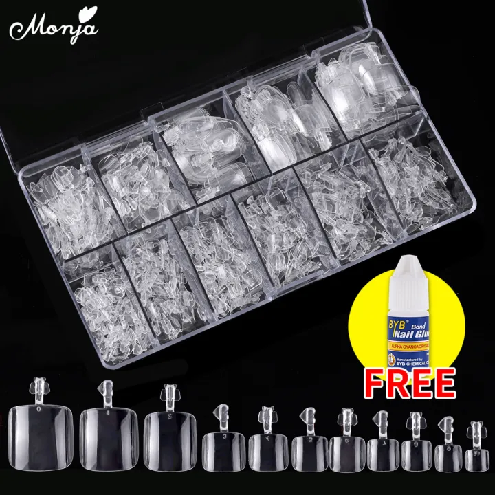 Monja%20550Pcs/Box%20False%20Toe%20Nails%20Full%20Cover%20Foot%20Nail%20Tips%20Acrylic%20Clear%20Natural%20Fake%20Nails%20Uv%20Gel%20Extension%20Manicure%20Tool%20-%20Image%209
