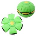 Kids Flying Flat Ball Disc - Catch Throw Frisbee Pop Up Outdoor UFO Design Transform Soft Plastic Flexible Suction Cup Shape Beach Garden Toy. 
