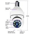 360° Rotate Auto Tracking Panoramic Camera Light Bulb Wireless Wi-Fi PTZ IP Camera Remote Viewing Security Surveillance. 
