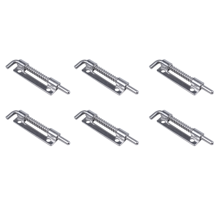 ICQURBT 6X Hardware Spring Loaded Metal Security Barrel Bolt Latch 3.5 Inch Long Silver Tone