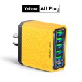 GTWIN 3.1A 6 IN 1AU Plug Fast Charger USB Australian Multi Charger QC3.0 Quick Charger Yellow Mobile Phone Charger Wall Charger. 