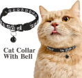 Cute Paw Design Cat Collar with Bell and Cat Belt - Featuring a Bell for Added Charm and Safety. 