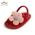 Cute Flower Baby Sandals - Soft Sole Infant Crib Shoes. 