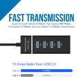 USB HUB 3.0 High Speed 4 Ports Splitter For High Speed (5Gbps) Transmission Ultra Slim Structure LED Indicator with Power Adapter for MacBook Laptop PC HUB USB 3.0 Windows xp/vista/7/8/10 and M ac OS Linux. 