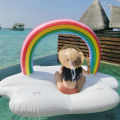 Giant Inflatable Rainbow Cloud Daybed Pool Float, Luxury Float for Summer Pool Parties and Entertainment. 